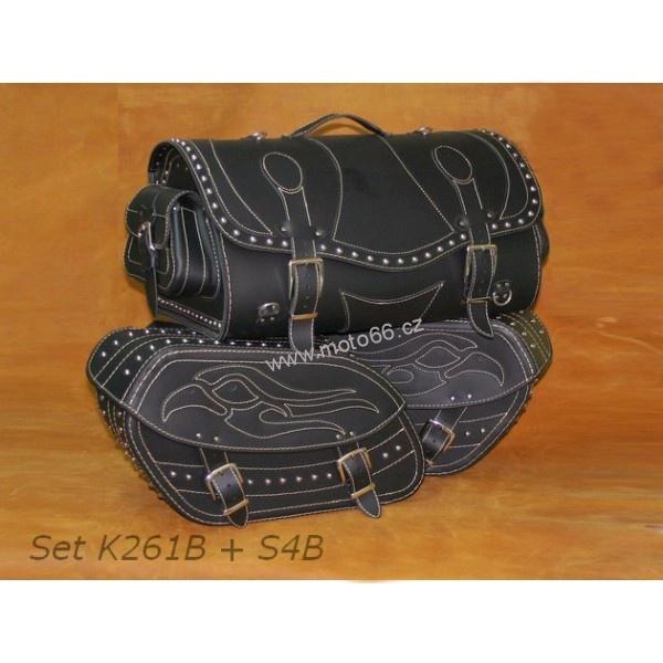 Kožený kufr - válec na chopper 55cm typ 261B