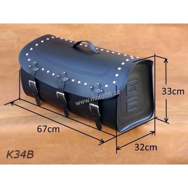 Kožený kufr - válec na chopper 60cm typ 34B