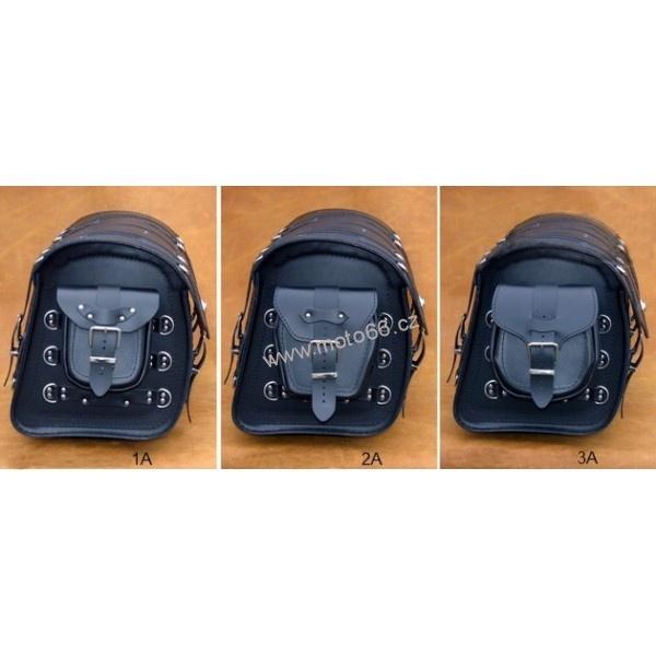 Kožený kufr se zámkem - válec na chopper 67cm typ 16A