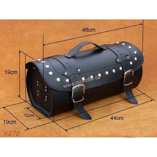 Kožený kufr - válec na chopper 44cm typ 27C