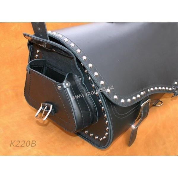 Kožený kufr - válec na chopper 56cm typ 220B