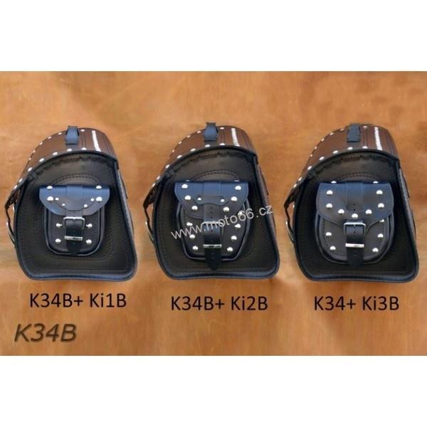 Kožený kufr - válec na chopper 60cm typ 34B