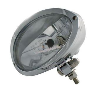 HIGHSIDER headlight IOWA, oval, housing c.p., bottom mount, clear lens, E-mark