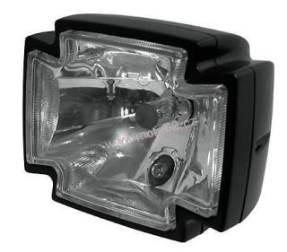headlight GOTHIC, housing black, bottom mount, clear lens, E-mark
