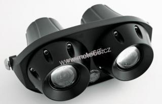 CONICAL TWO TWINS main headlight, black, 2 projection lights H1 55W, low beam, high beam and front position light, E-mark.