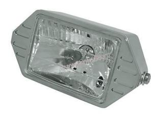 STORM, octagonal headlamp, housing c.p., side mount, for H4 bulb