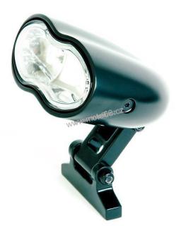 high beam and fog light, black housing, clear lens, both functions E-mark, 2x H3 55 W