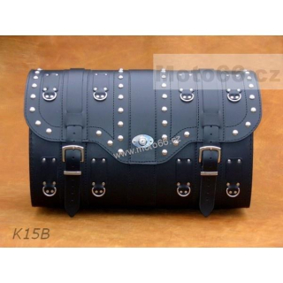 Kožený kufr se zámkem - válec na chopper 56cm typ 15B