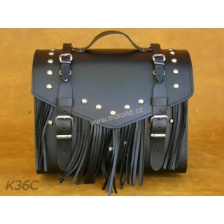 Kožený kufr - válec na chopper 36cm typ 36C