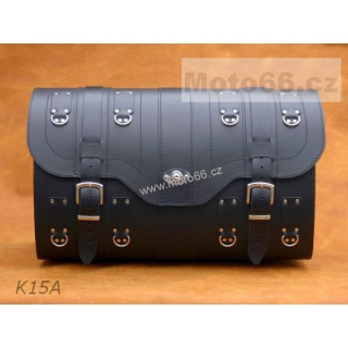 Kožený kufr se zámkem - válec na chopper 56cm typ 15A